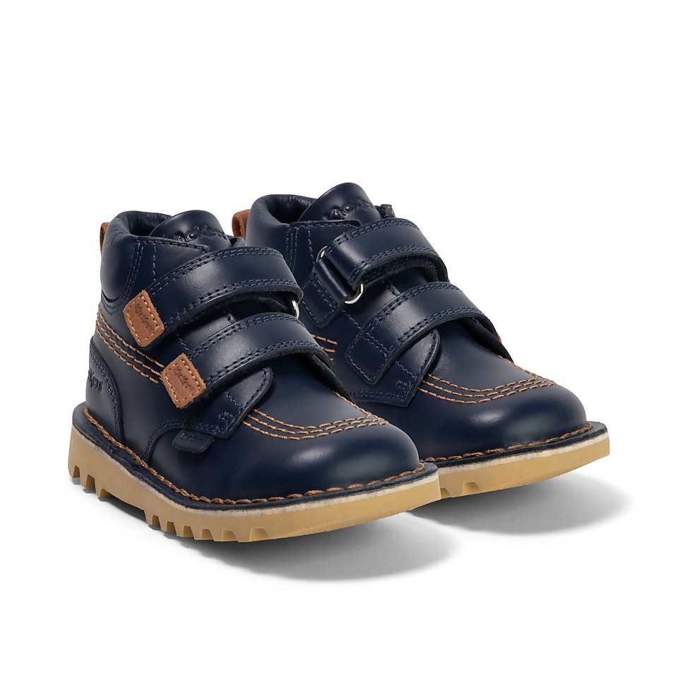 Infant Boys Kick Hi Vel Roll Leather Navy