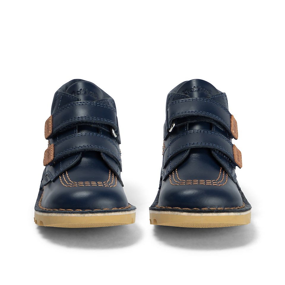Infant Boys Kick Hi Vel Roll Leather Navy