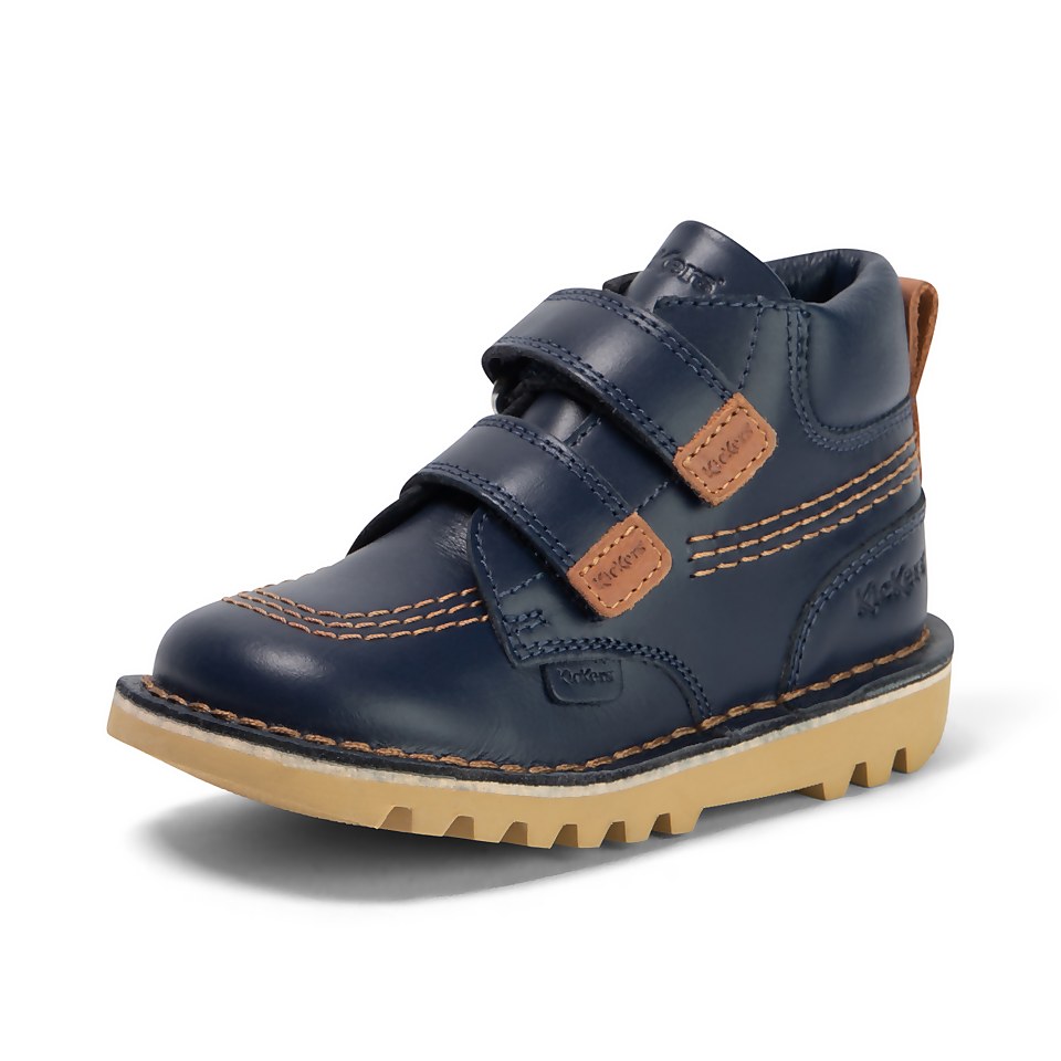 Infant Boys Kick Hi Vel Roll Leather Navy