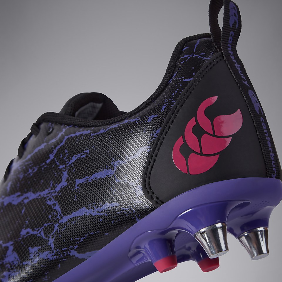 ADULT UNISEX STAMPEDE TEAM SOFT GROUND BOOTS BLACK/PURPLE