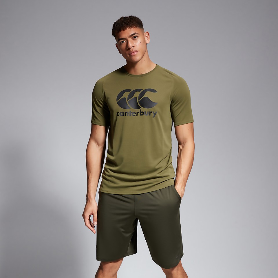 MENS CORE VAPODRI LARGE LOGO TEE GREEN