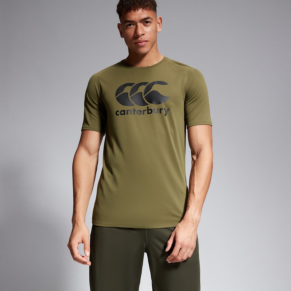 MENS CORE VAPODRI LARGE LOGO TEE GREEN