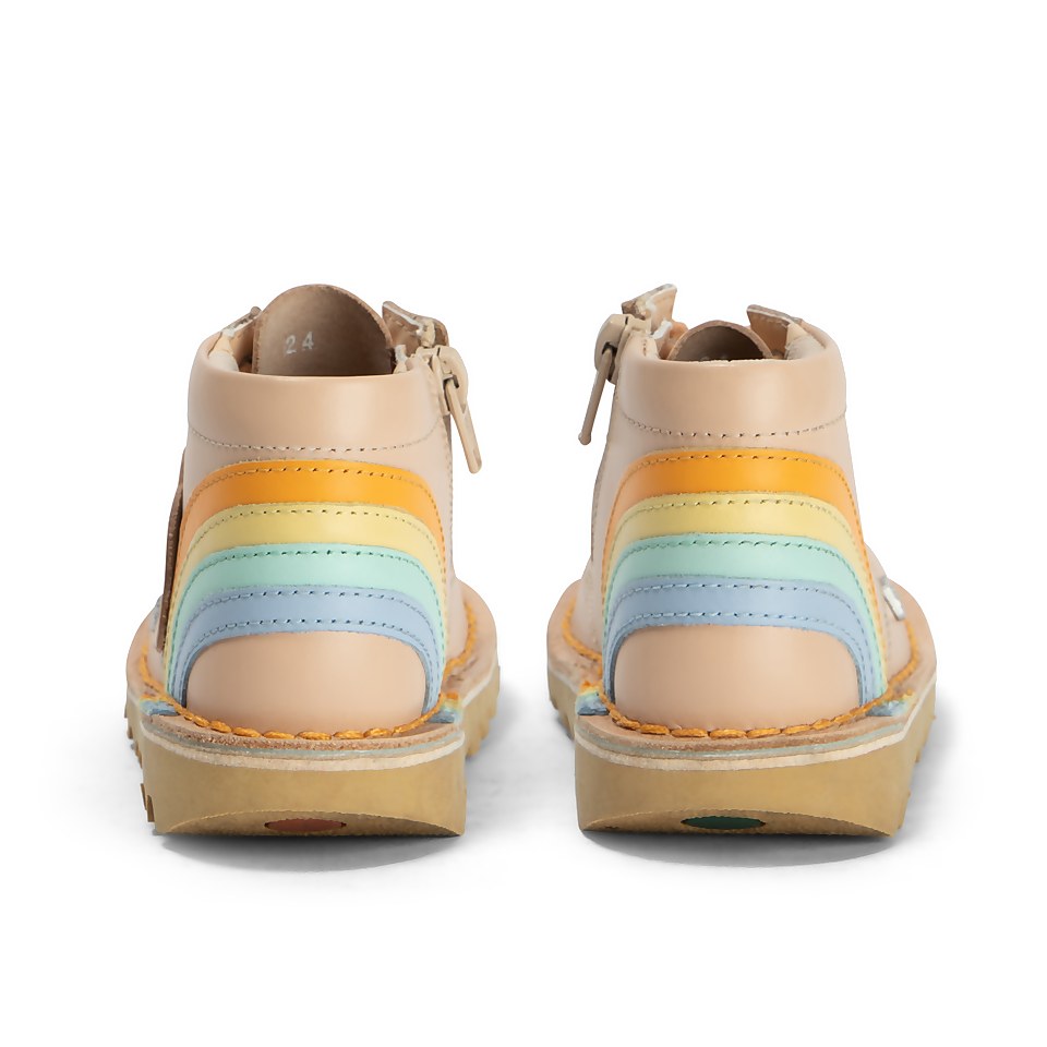 Infant Girls Kick Hi Rainbow Leather Beige