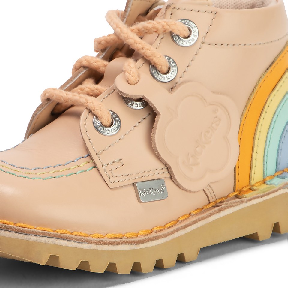 Infant Girls Kick Hi Rainbow Leather Beige