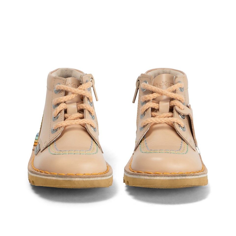 Infant Girls Kick Hi Rainbow Leather Beige