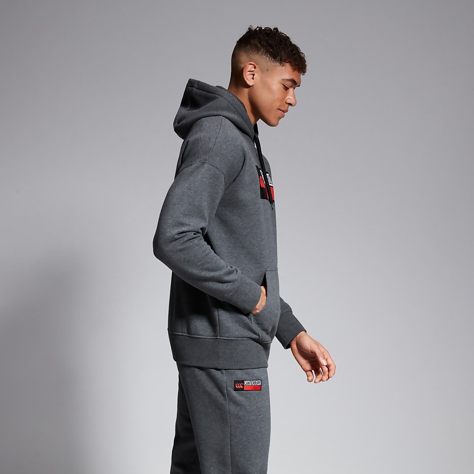 MENS OVERSIZE HOODY GREY MARL