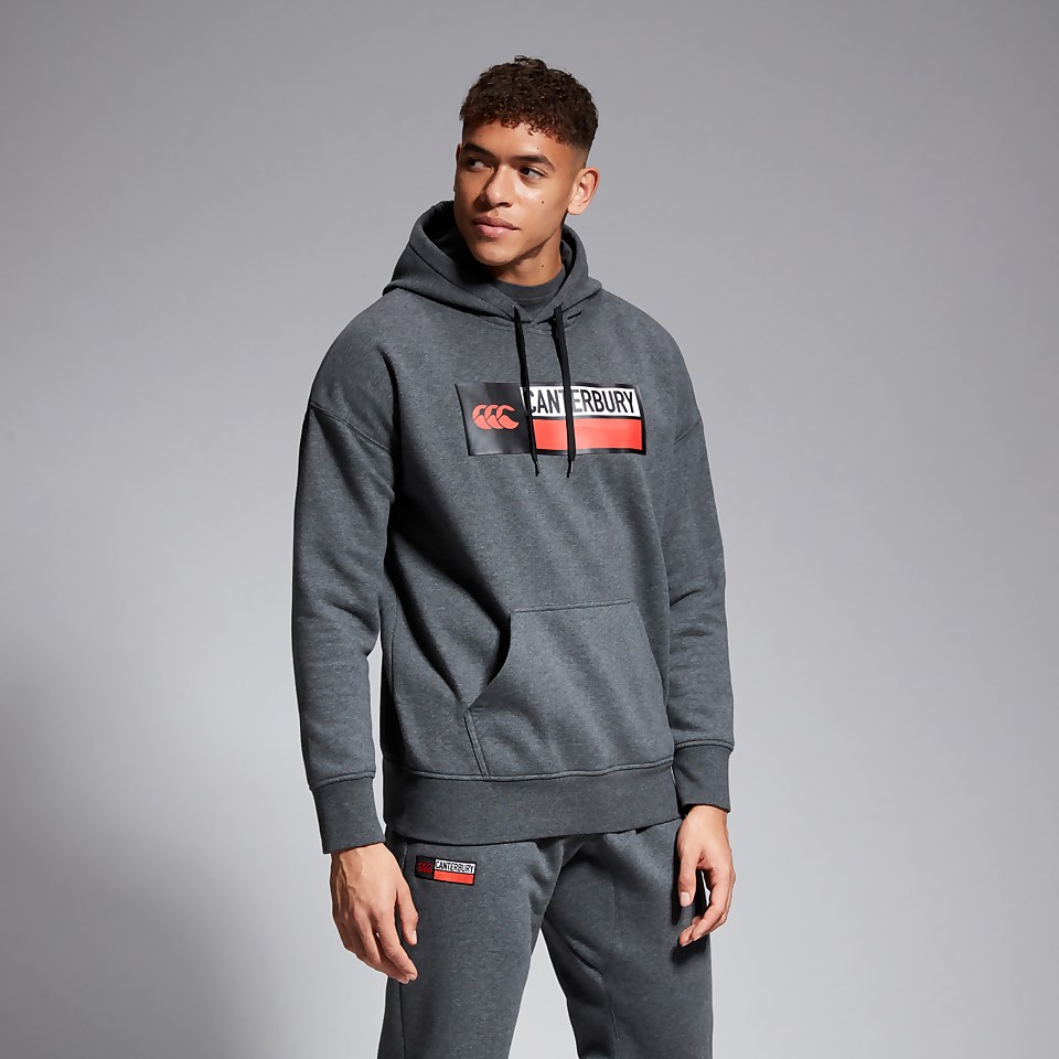 MENS OVERSIZE HOODY GREY MARL