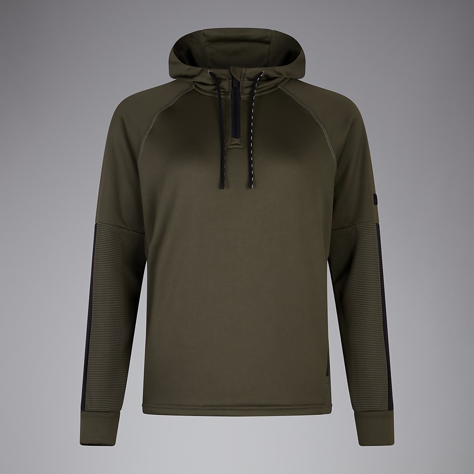 WOMENS OVERHEAD 1/4 ZIP TRAINING HOODY GREEN