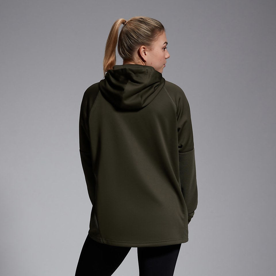 WOMENS OVERHEAD 1/4 ZIP TRAINING HOODY GREEN