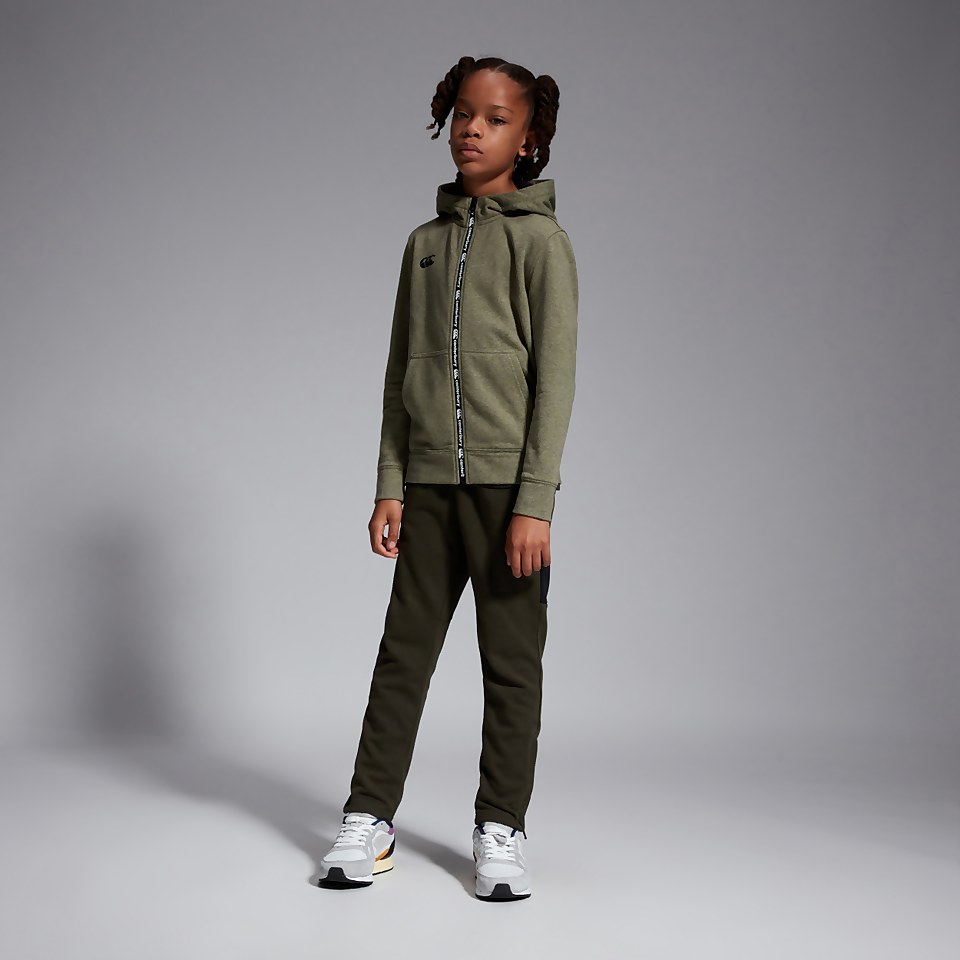 JUNIOR UNISEX FULL ZIP PRINTED HOODY GREEN