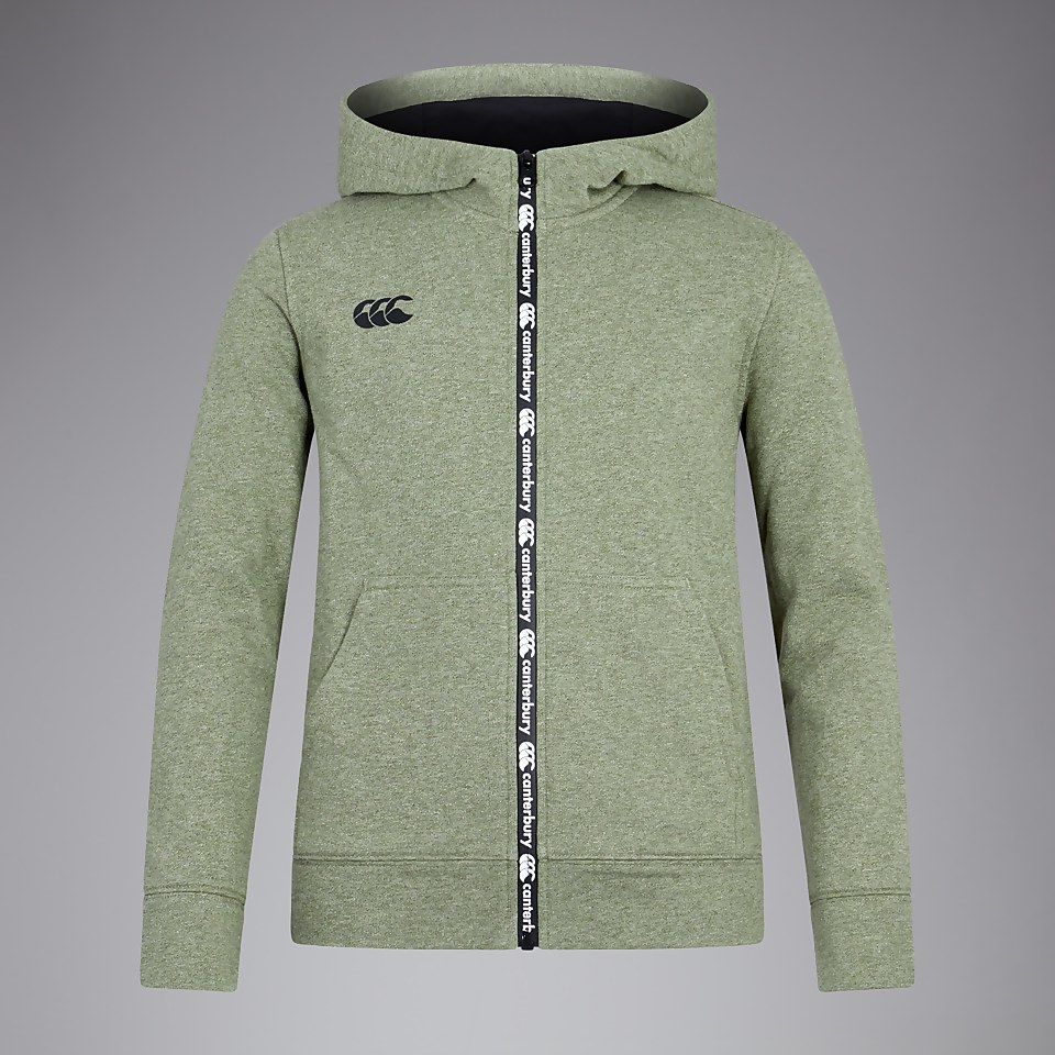 JUNIOR UNISEX FULL ZIP PRINTED HOODY GREEN