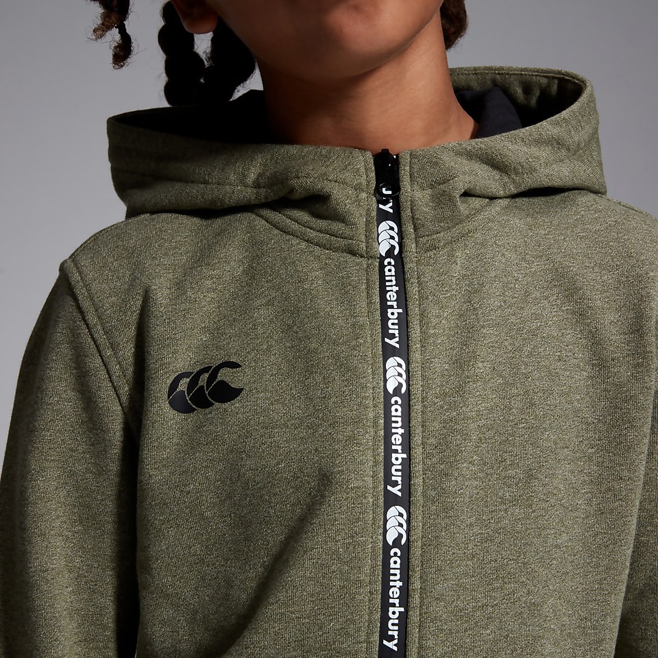 JUNIOR UNISEX FULL ZIP PRINTED HOODY GREEN