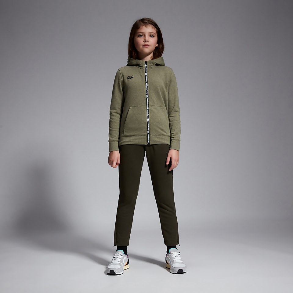 JUNIOR UNISEX FULL ZIP PRINTED HOODY GREEN