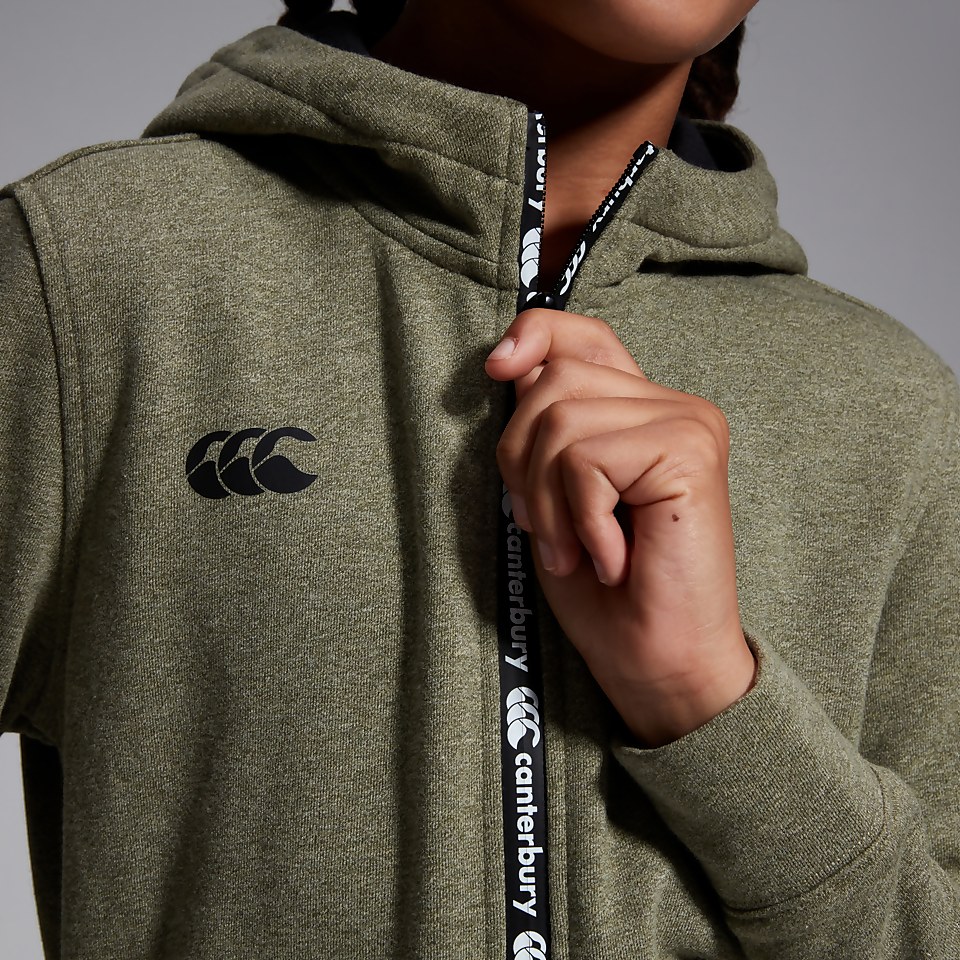JUNIOR UNISEX FULL ZIP PRINTED HOODY GREEN
