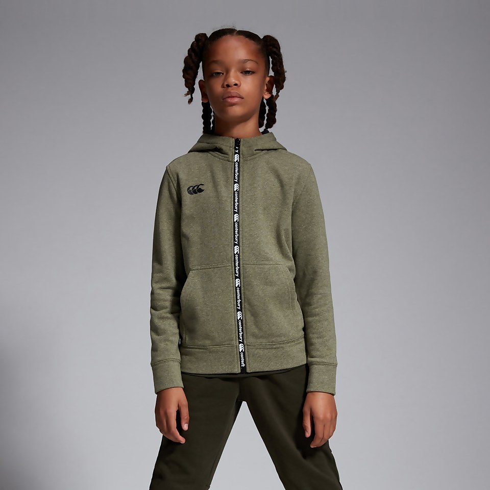 JUNIOR UNISEX FULL ZIP PRINTED HOODY GREEN