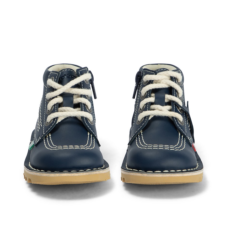 Infant Unisex Kick Hi Zip Leather Alternative Navy