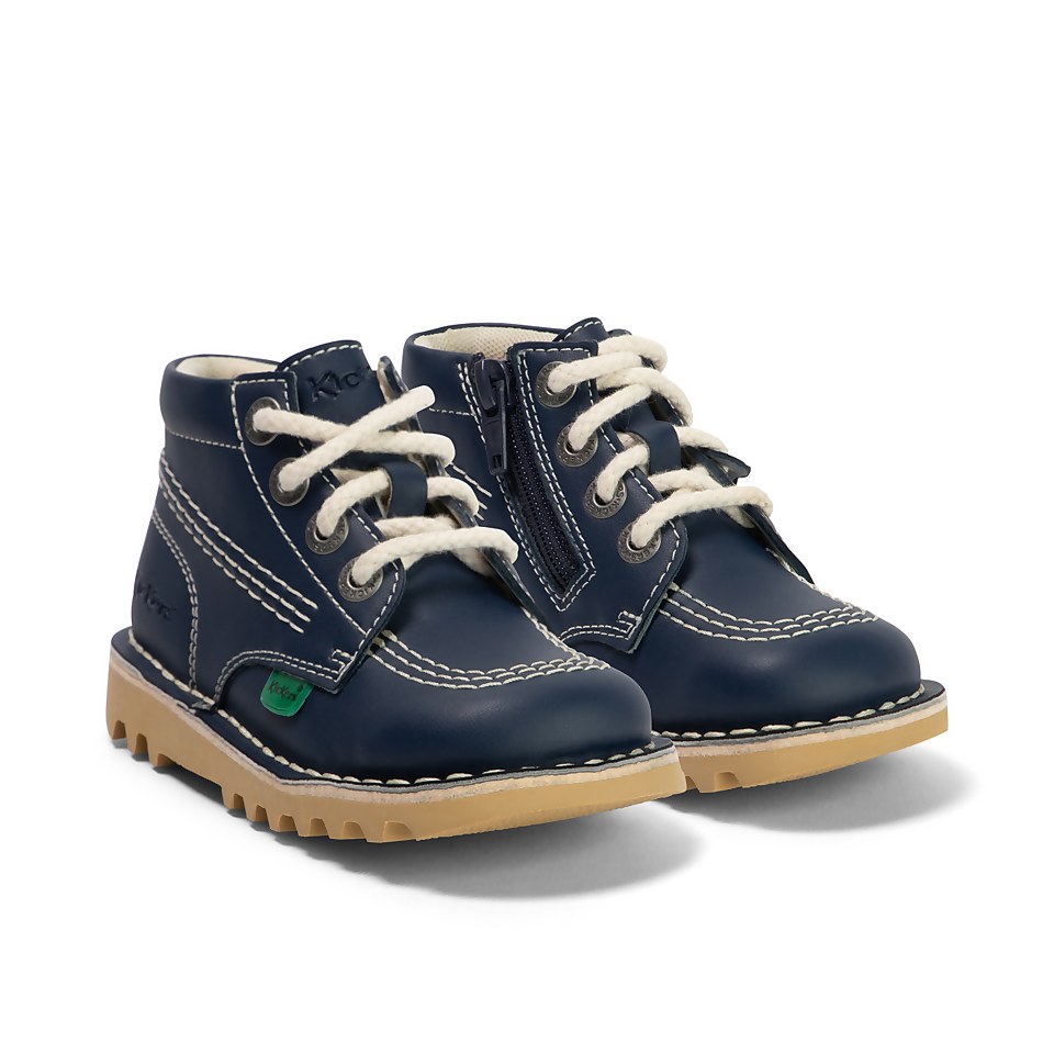 Infant Unisex Kick Hi Zip Leather Alternative Navy