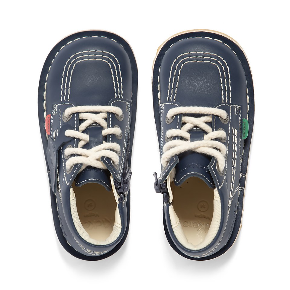 Infant Unisex Kick Hi Zip Leather Alternative Navy
