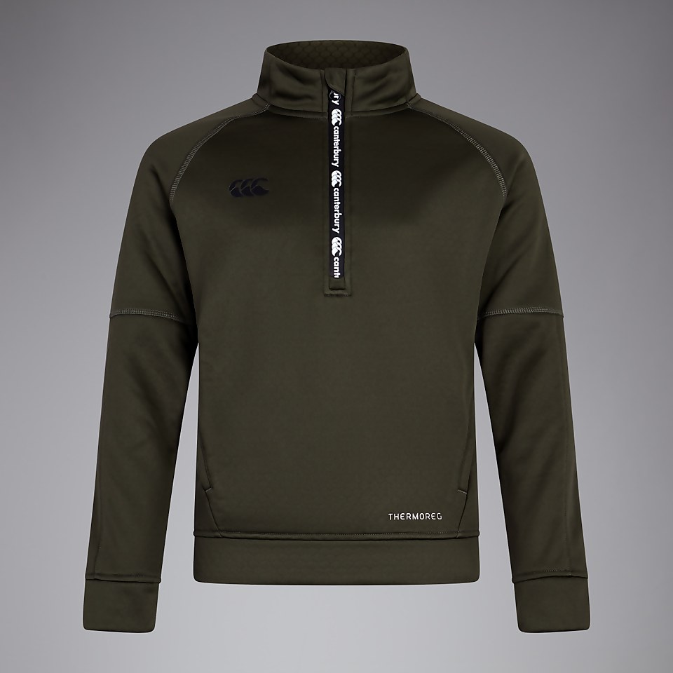 JUNIOR UNISEX 1/2 ZIP THERMOREG FLEECE GREEN