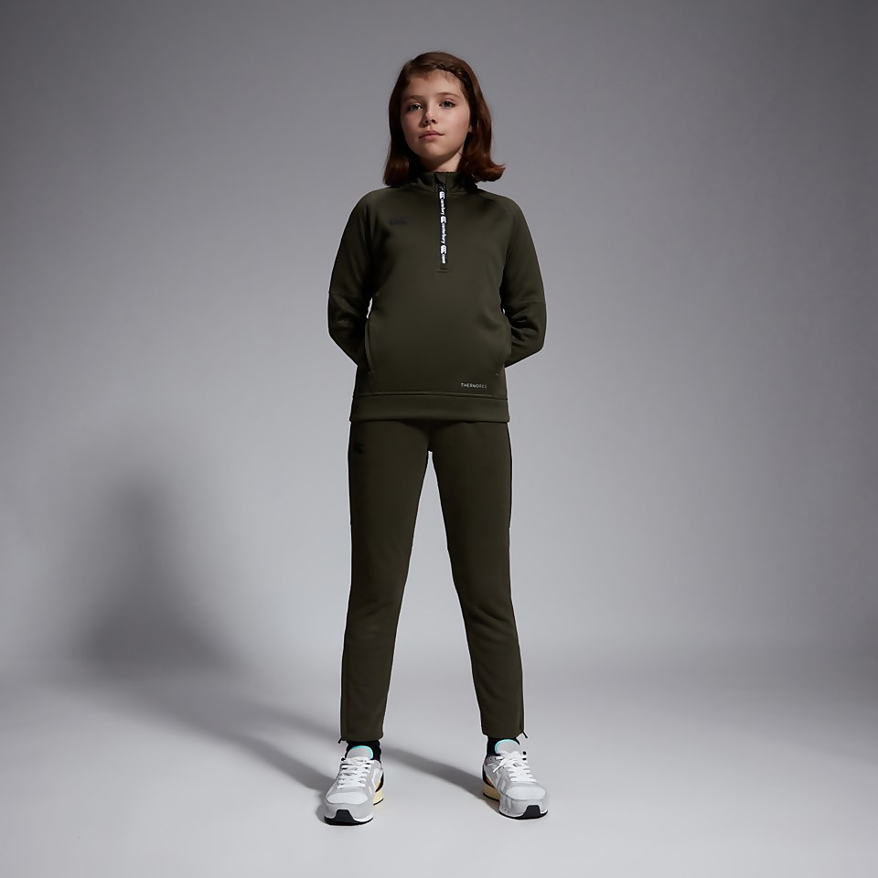 JUNIOR UNISEX 1/2 ZIP THERMOREG FLEECE GREEN