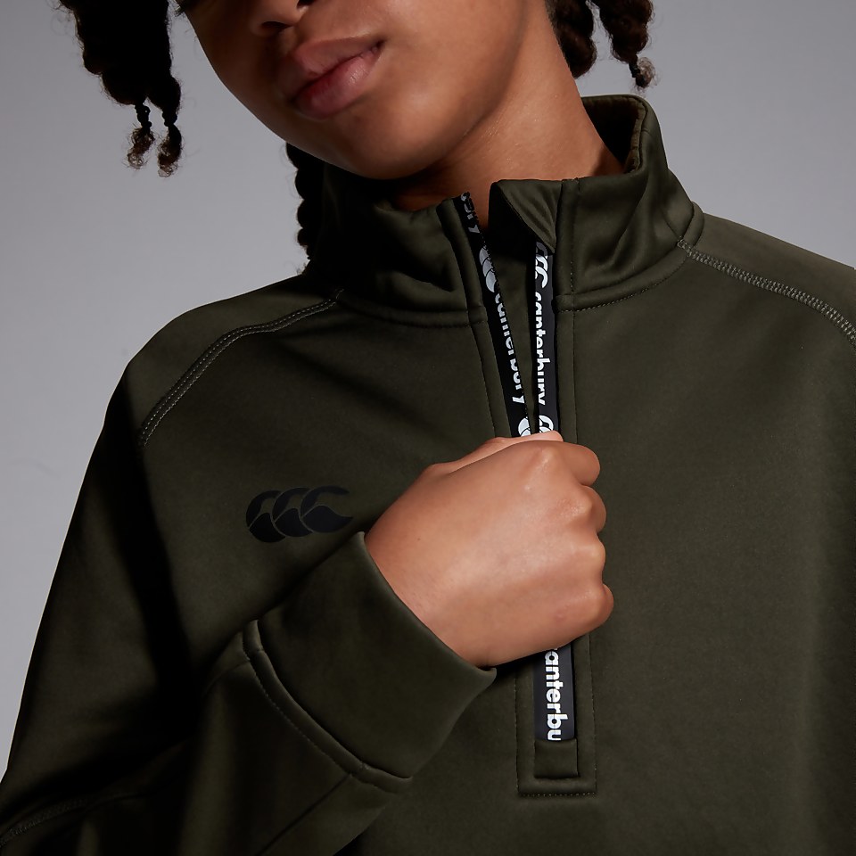 JUNIOR UNISEX 1/2 ZIP THERMOREG FLEECE GREEN