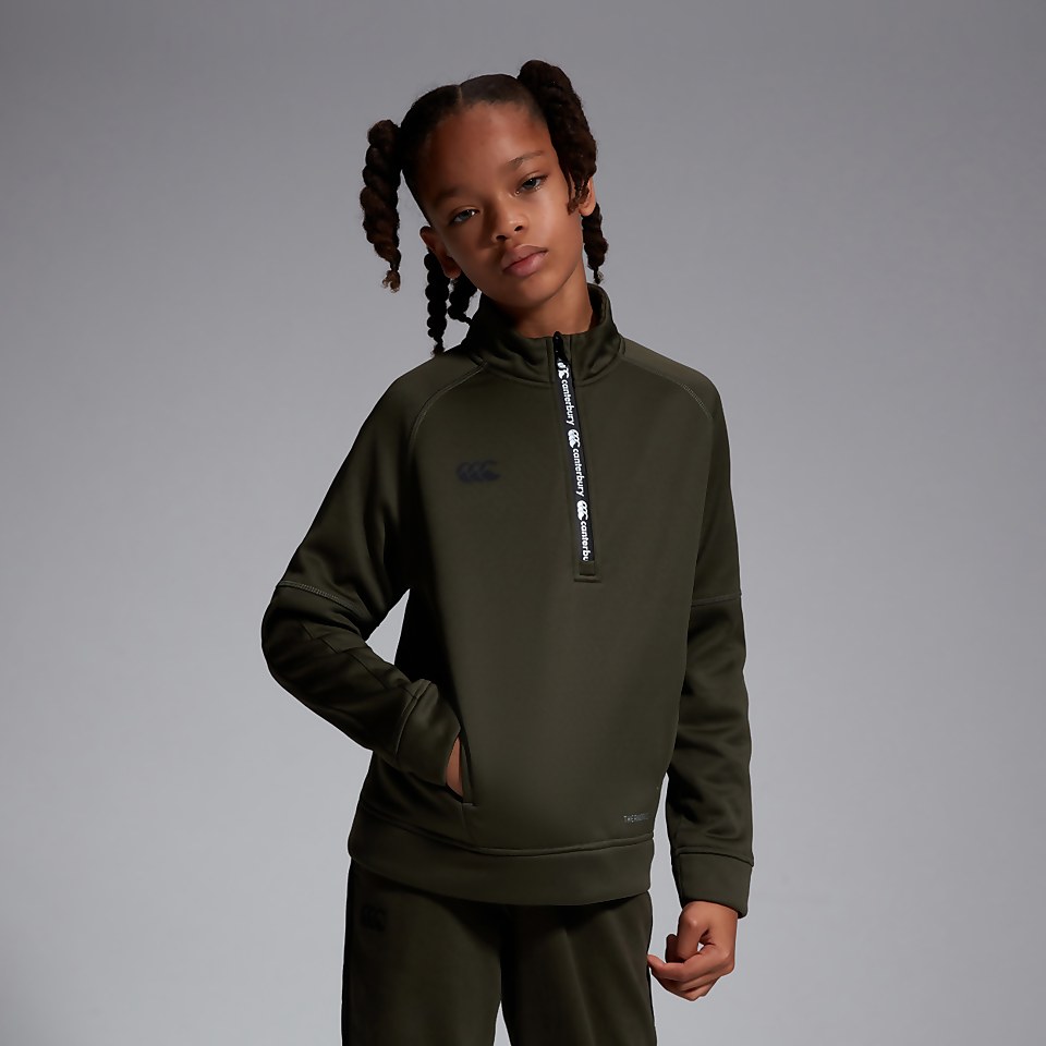 JUNIOR UNISEX 1/2 ZIP THERMOREG FLEECE GREEN