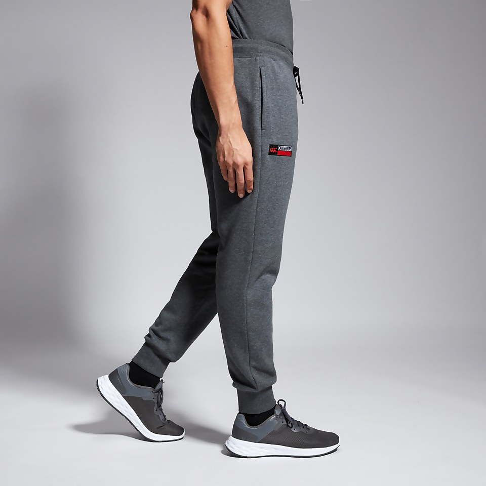 MENS TAPERED FLEECE CUFFPANT GREY MARL