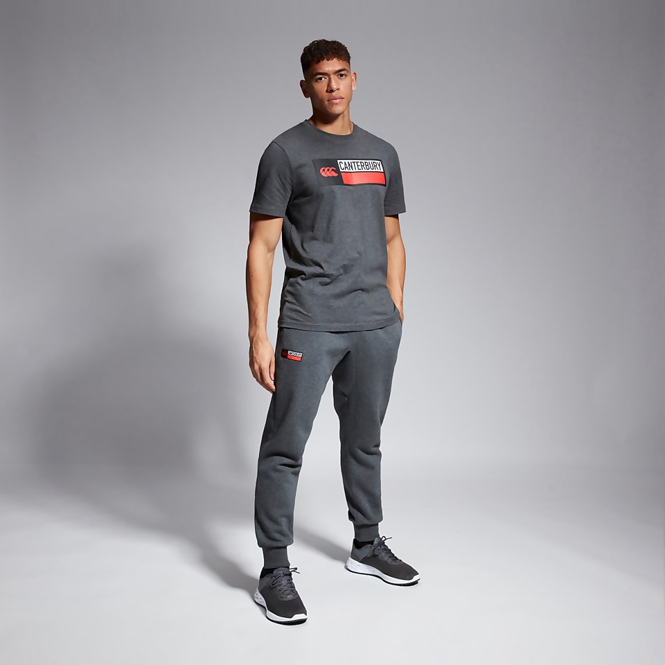 MENS TAPERED FLEECE CUFFPANT GREY MARL