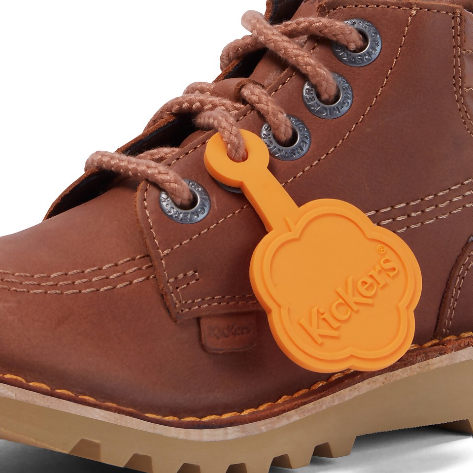 Junior Boys Kick Hi Padded Leather Tan