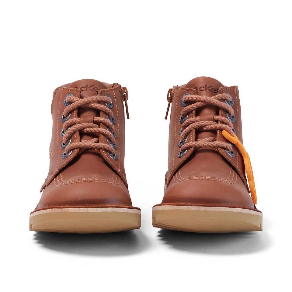 Junior Boys Kick Hi Padded Leather Tan