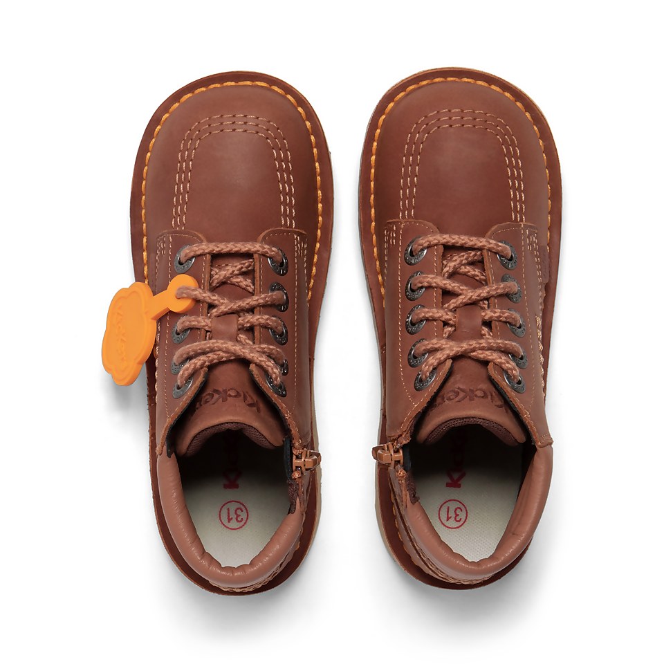 Junior Boys Kick Hi Padded Leather Tan