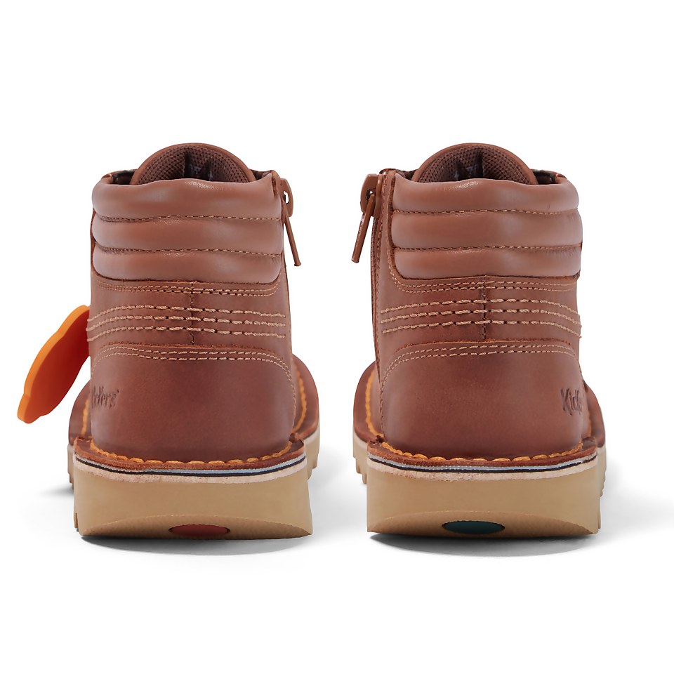 Junior Boys Kick Hi Padded Leather Tan