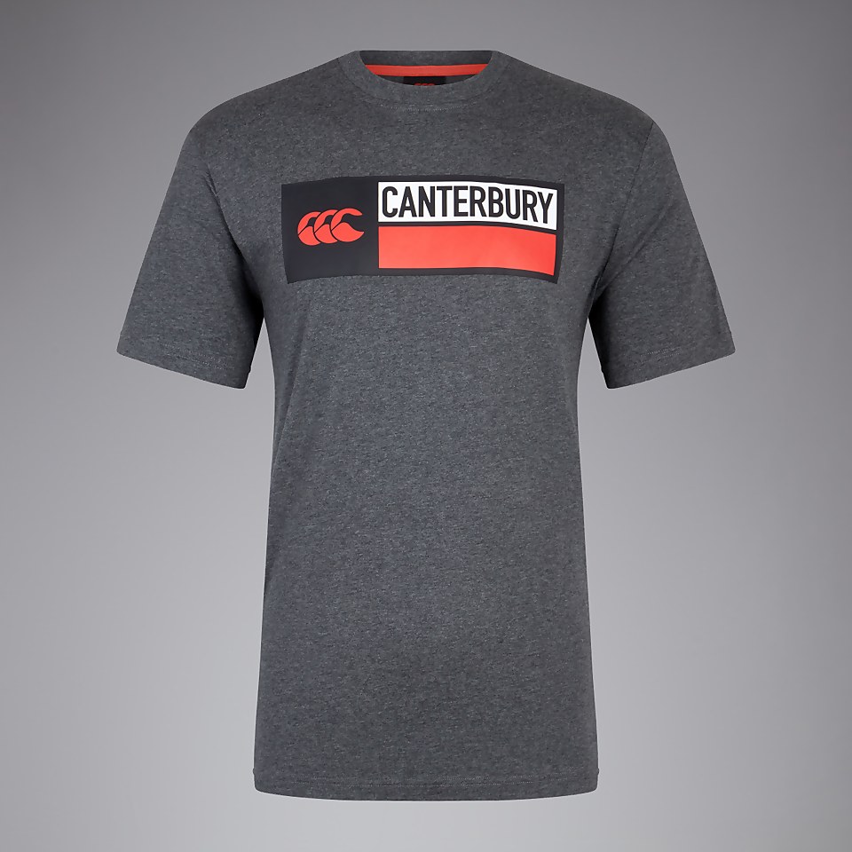 MENS COTTON LOGO TEE GREY MARL