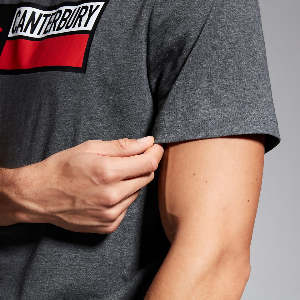 MENS COTTON LOGO TEE GREY MARL