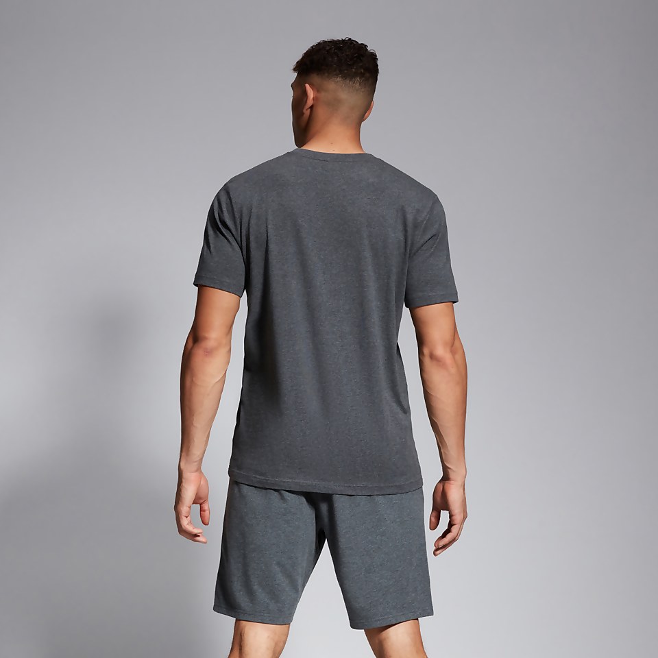 MENS COTTON LOGO TEE GREY MARL