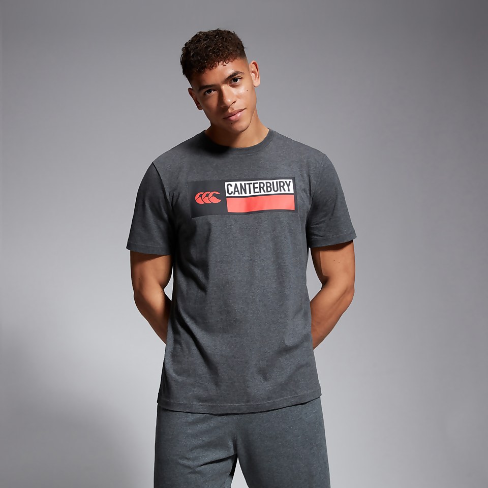 MENS COTTON LOGO TEE GREY MARL