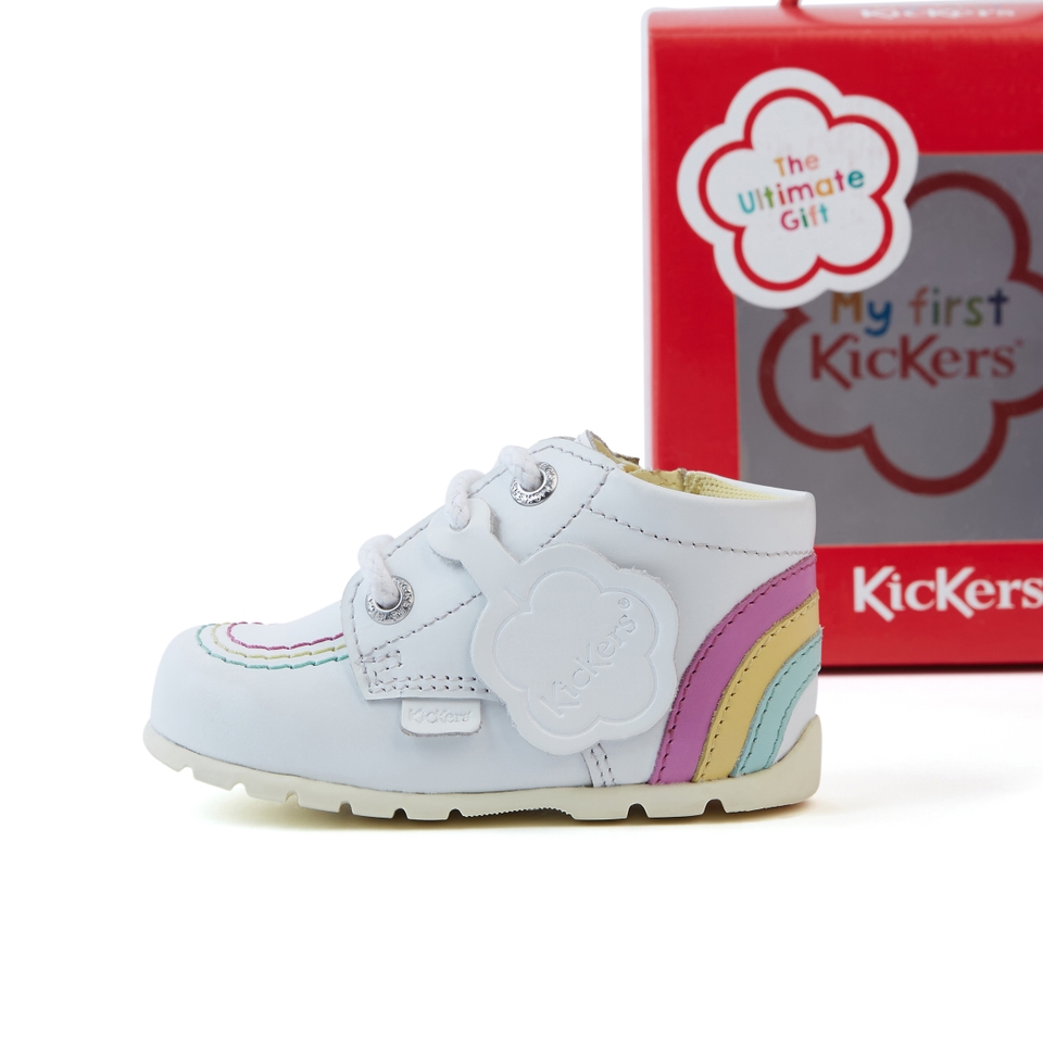 Baby Kick Hi Rainbow Leather White