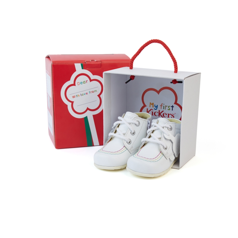 Baby Kick Hi Rainbow Leather White