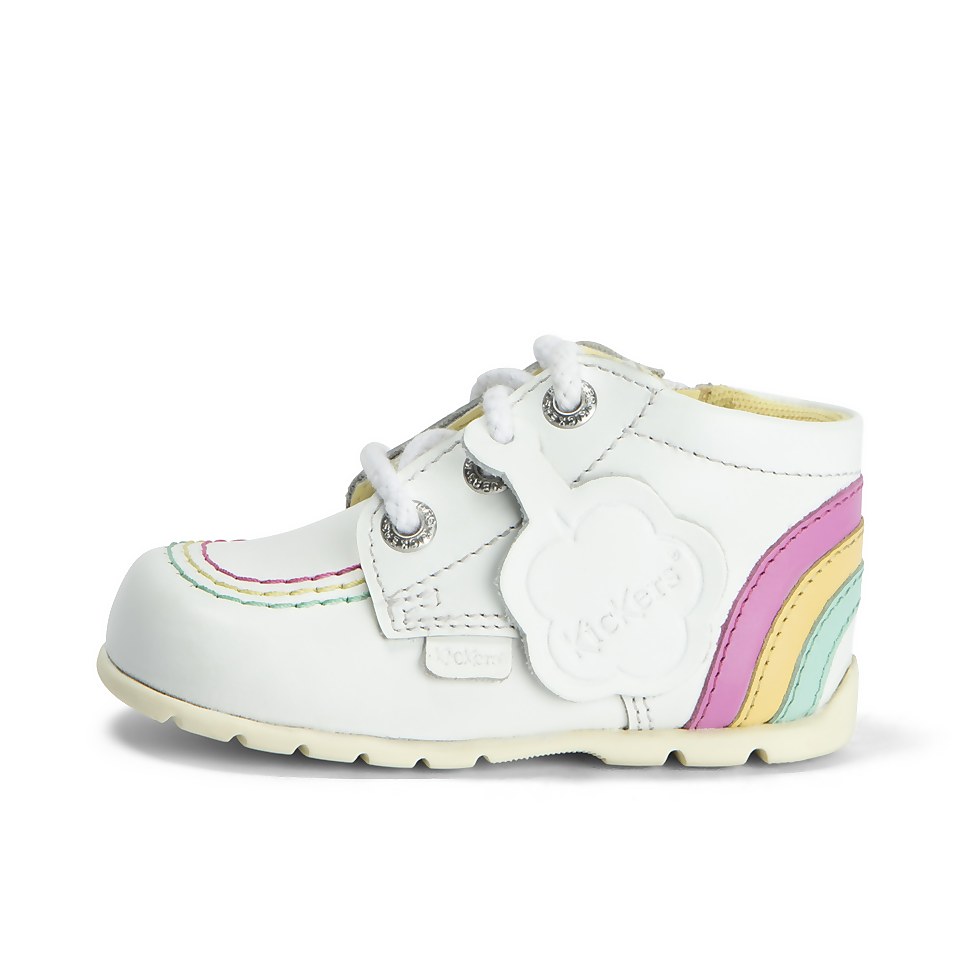 Baby Kick Hi Rainbow Leather White