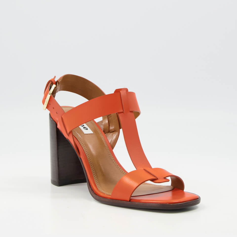 Dune Jacie Open Toe Leather Block Heeled Sandals