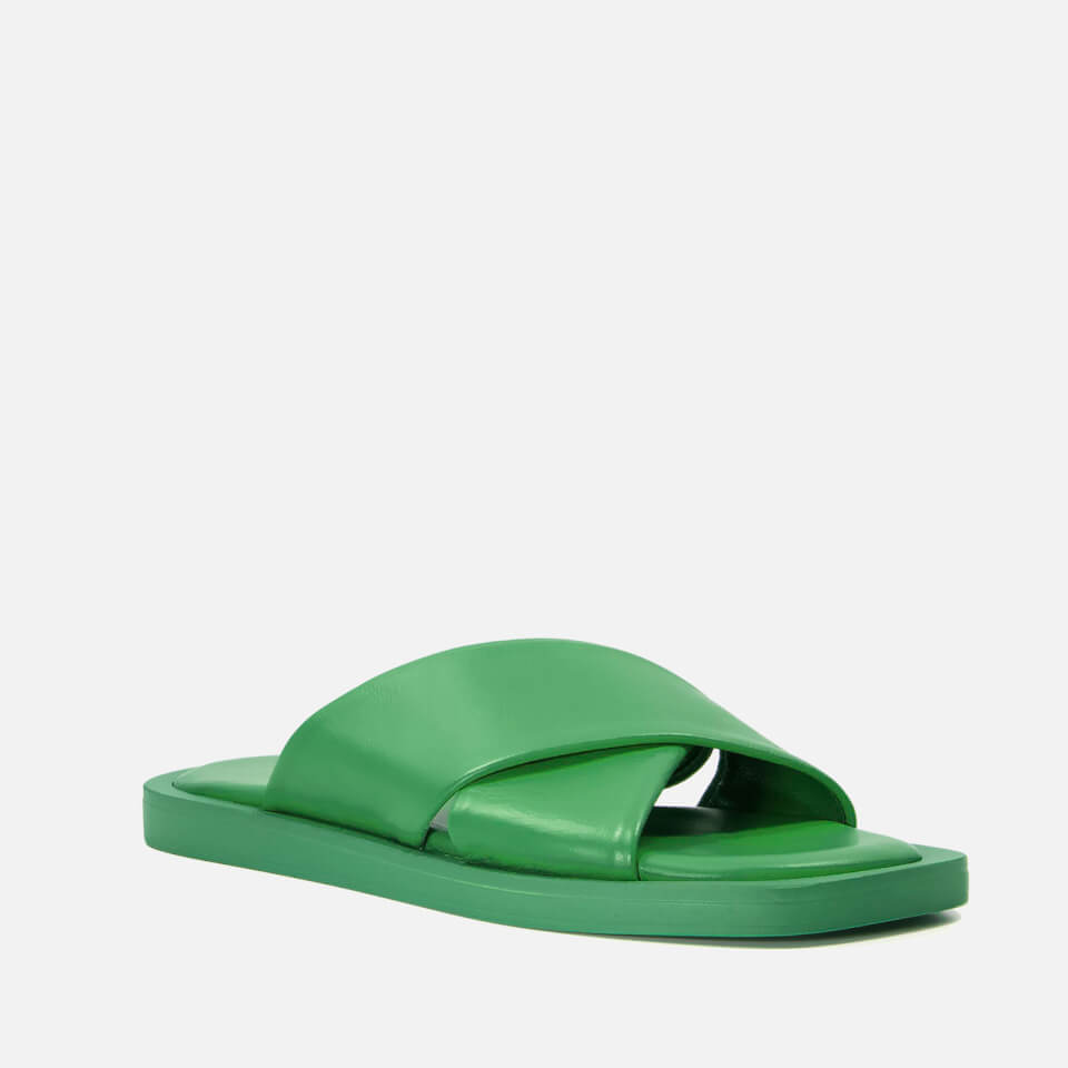 Dune Licorice Cross Front Leather Sandals