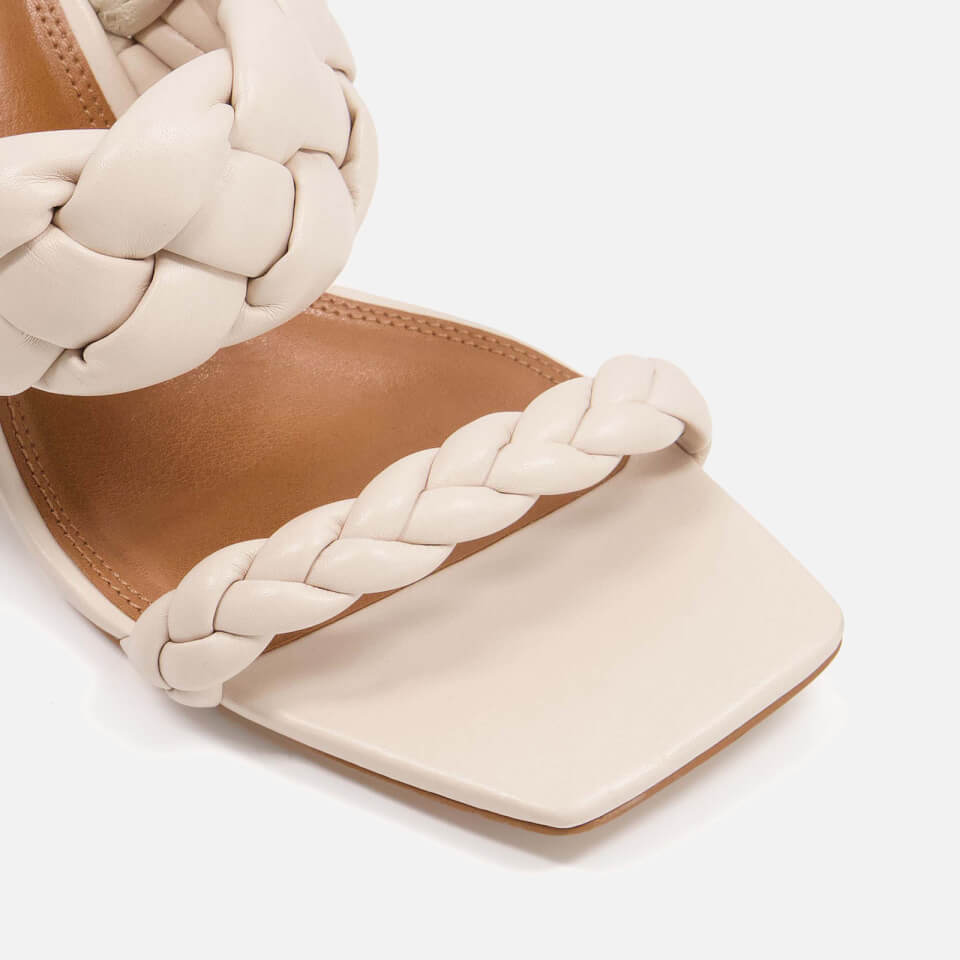 Dune Message Braided Leather Heeled Mules