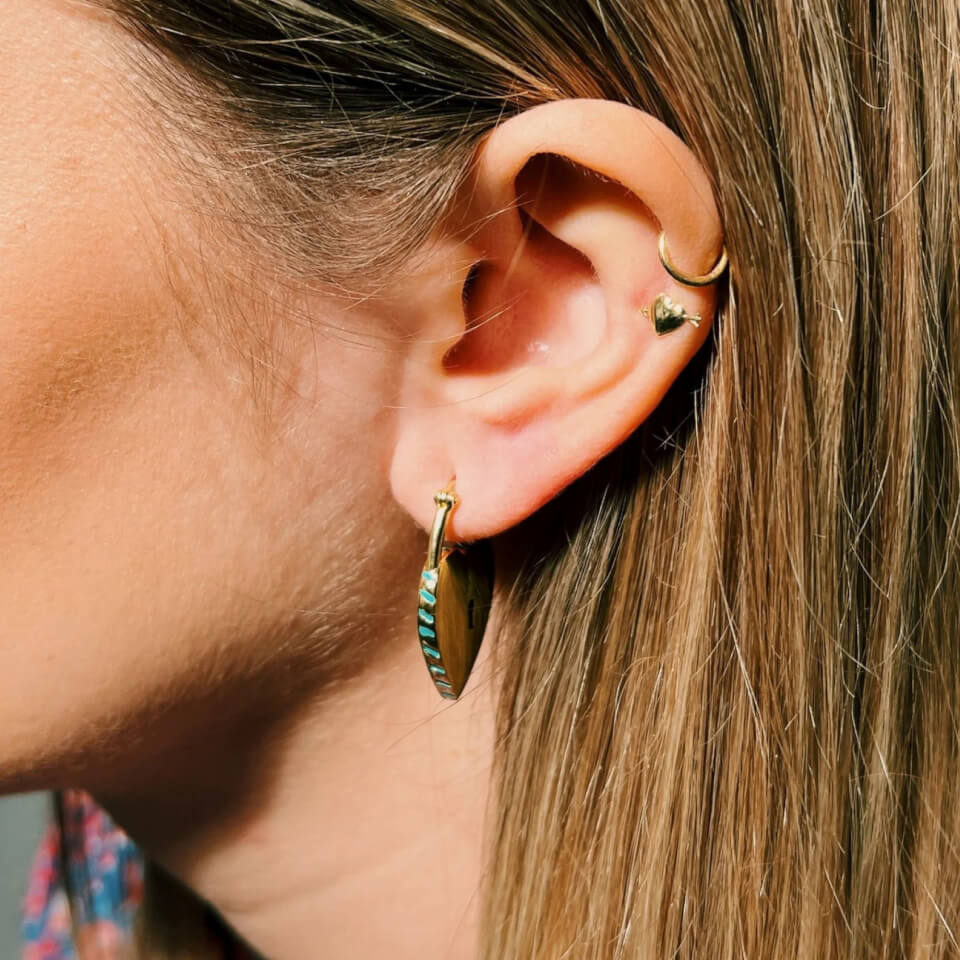 anna + nina Padlock Of Love Gold-Plated Hoop Earrings