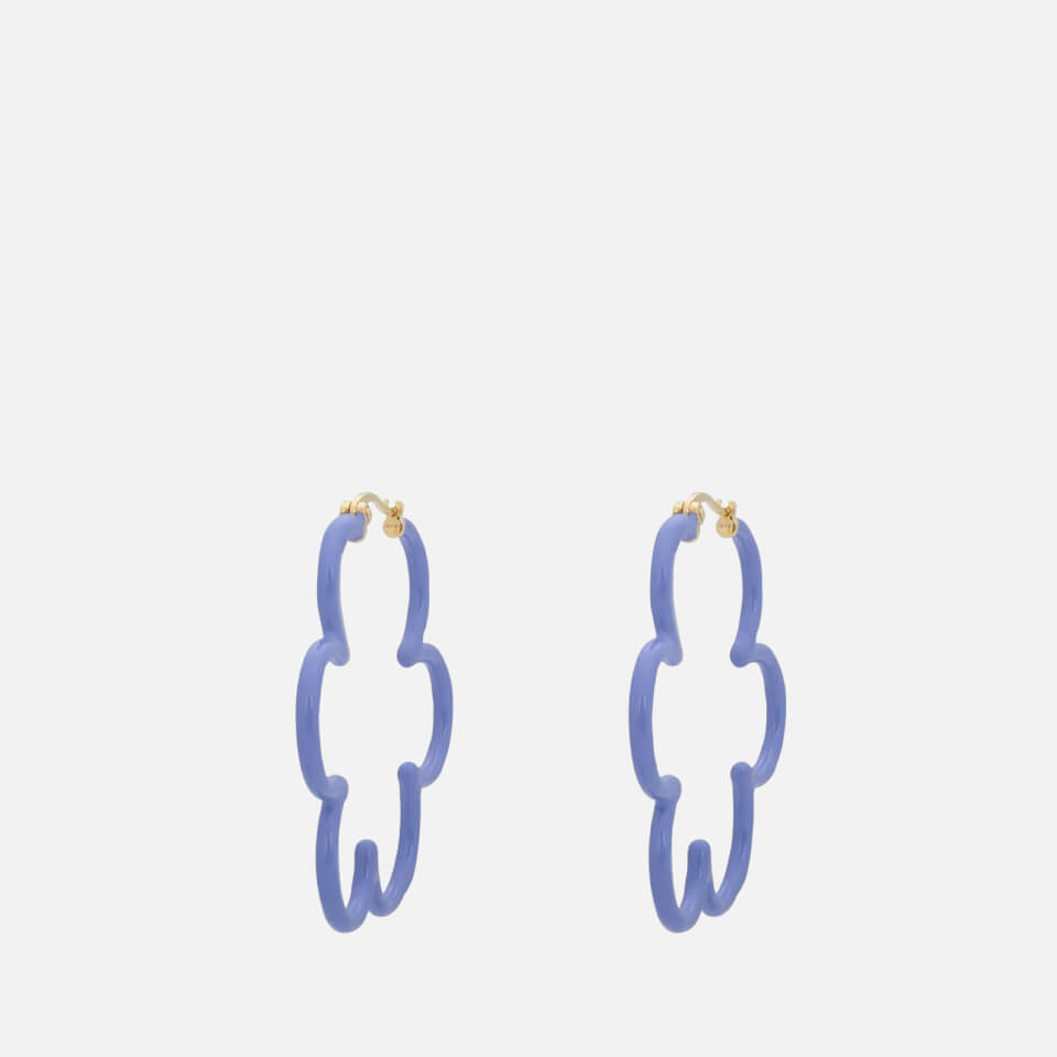 anna + nina Wavy Enamel Hoop Earrings