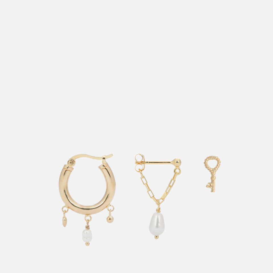 anna + nina Surreal Poetry Gold-Toned Plated Sterling Silver Earring Set