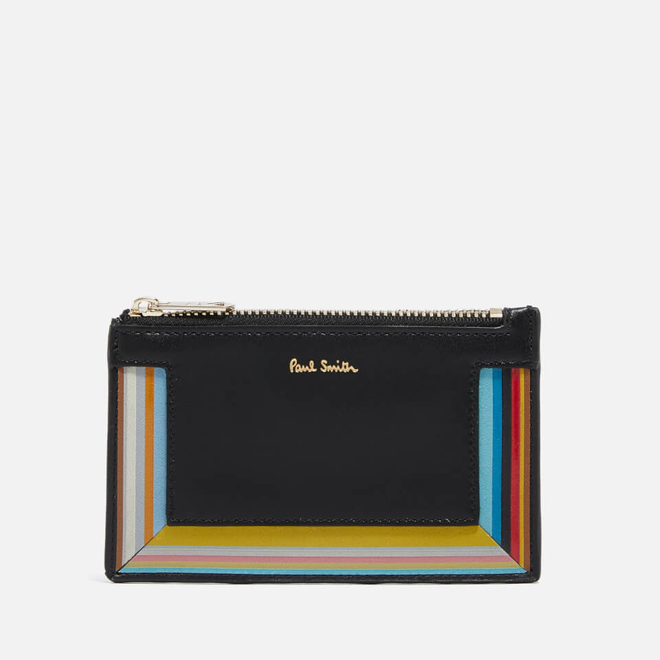 Paul Smith Stripe Zipped Leather Card Holder