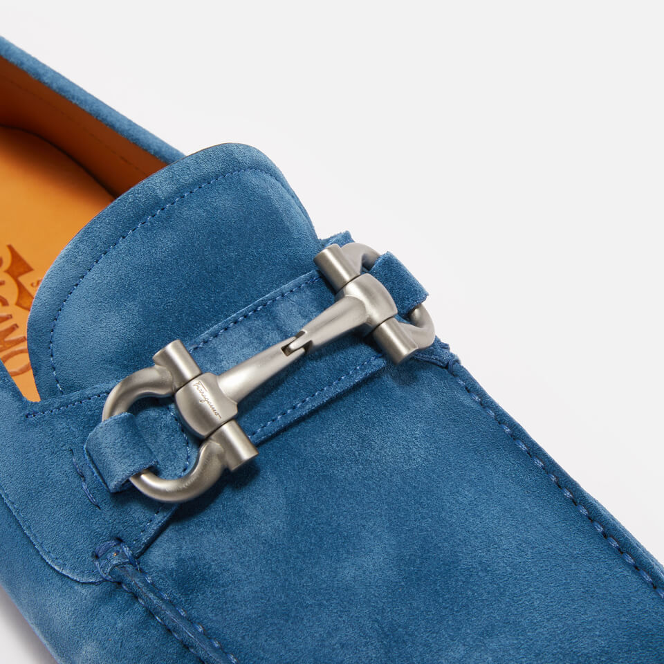 Ferragamo mens blue suede shoes sale
