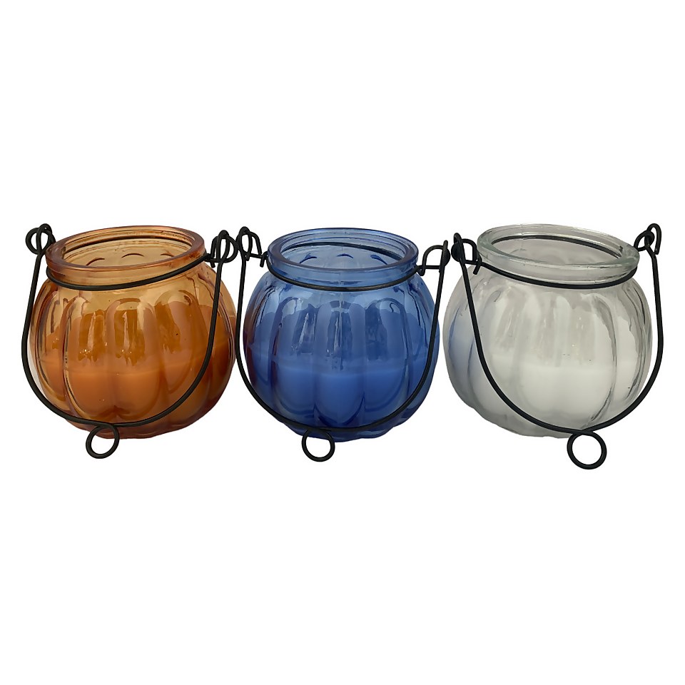 Biteshield Citronella Glass Jar Candles Pack of 3 Homebase