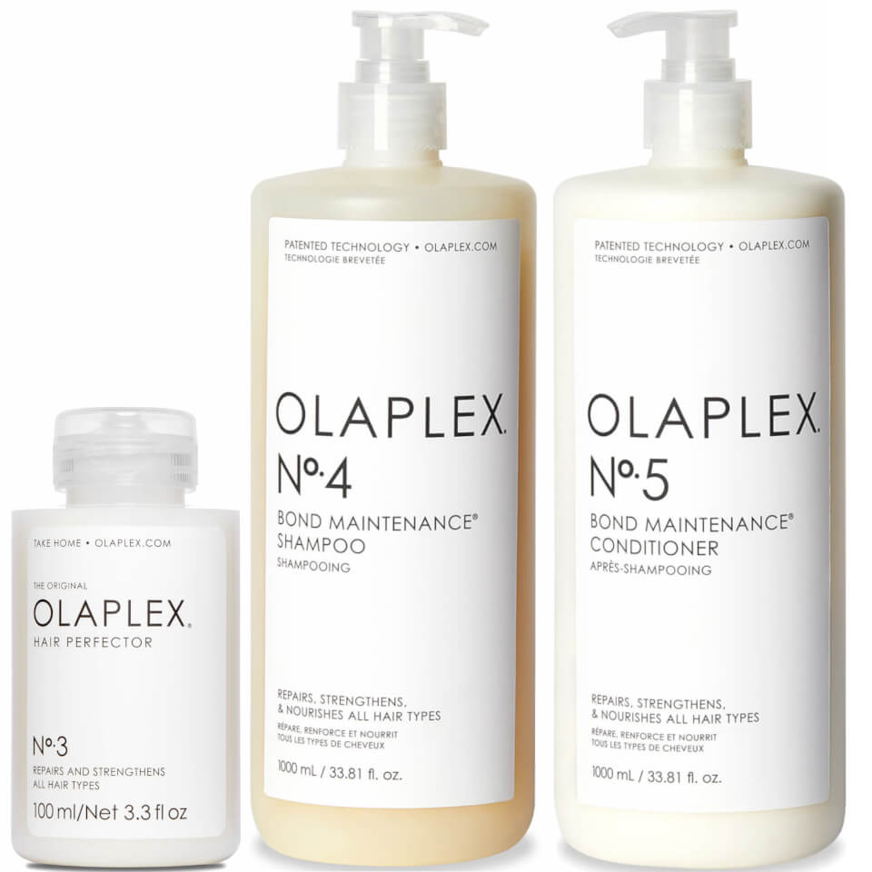Olaplex No.4 Bond Maintenance Shampoo, No.5 Bond Maintenance Conditioner and No.3 Hair Perfector Bundle (Worth €238.00)