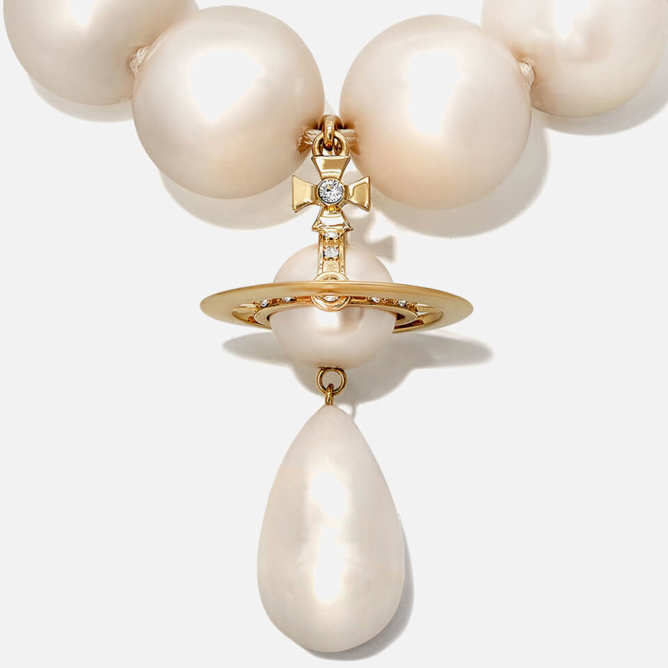 Vivienne Westwood Giant Gold-Tone Brass Pearl Drop Necklace